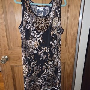 Studio I Black and Brown Paisley Mini Dress